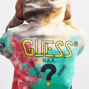 GUESS X Chinatown Market X Smiley Tie-Dye Hoodie Sweatshirt
